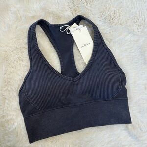 NEW! Lorna Jane Grey Tempo Speed Seamless Racerback Sports Bra, S